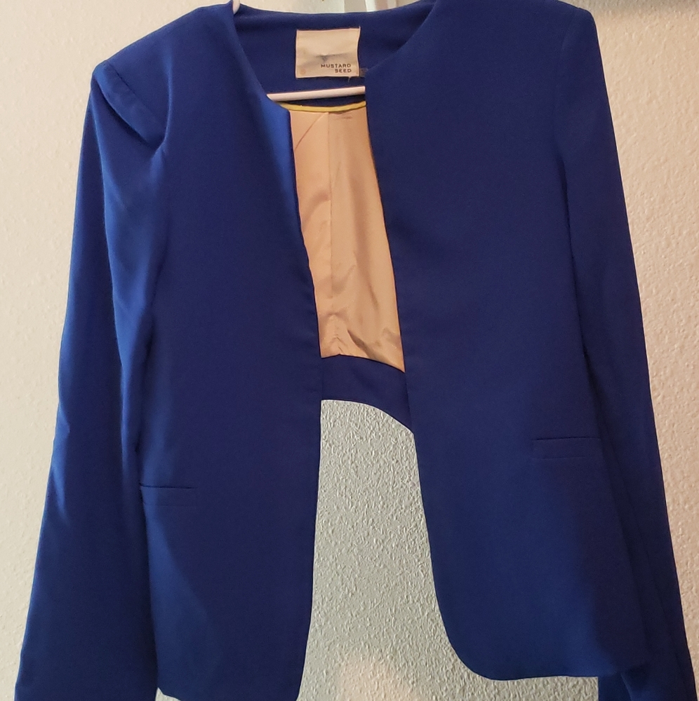 Navy Blue dress jacket. Size S